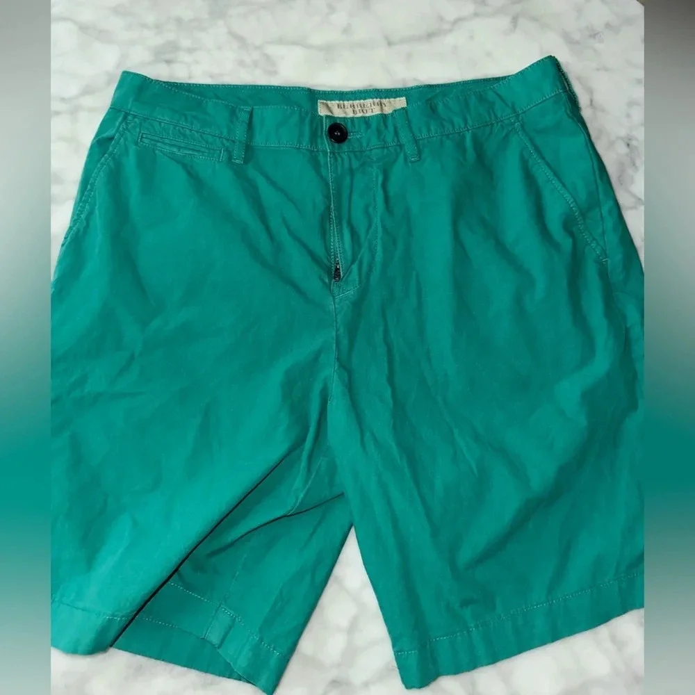 Burberry Men Brit Shorts (30W) 8Inch Khaki Green Shorts - Picture 1 of 9